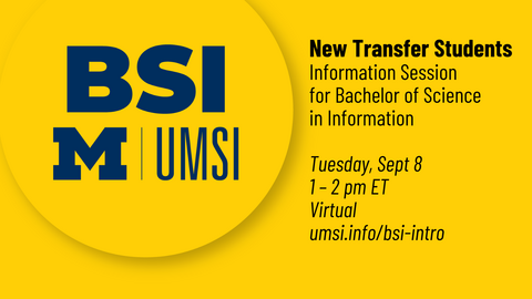New Transfer BSI Information Session on September 8th