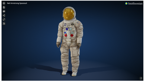 a screen shot of a 3d viewer of a space suit