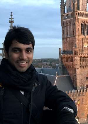 Shubham Atreja in front of an ornate building