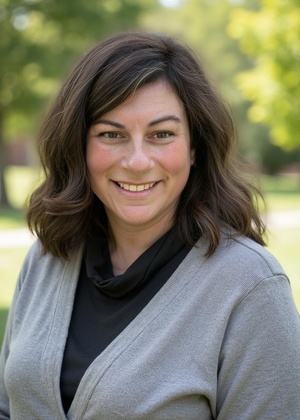 A headshot of Laura Elgas taken outside.