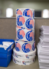 A roll of I Voted stickers